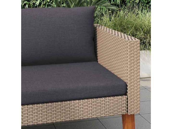 Canapé simple de jardin - moderne - MEUBLE JARDIN - avec coussins Résine tressée Beige CC25