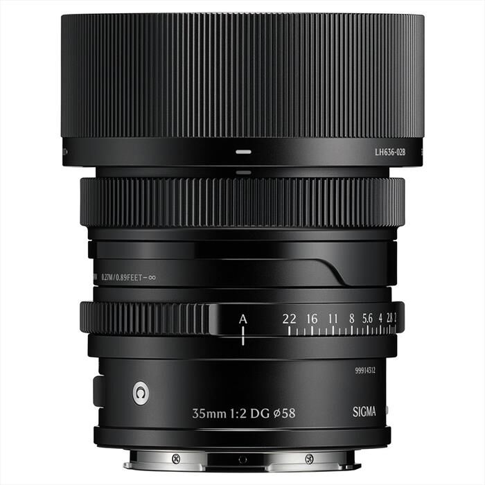 Sigma Obiettivo Fisso 35mm-f/2 (c)dg Black, Att. L-mount-nero
