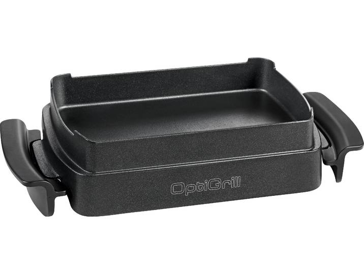Backeinsatz TEFAL Snacking & Baking für den OptiGrill , schwarz (edelstahlfarben, schwarz), B:42cm H:9cm T:21,5cm, Aluminium, Kunststoff, Küchenmaschinen-Einsätze, Backeinsatz, für OptiGrill+ / Elite GC706x, GC707x GC71xx, GC73xx und GC75xx