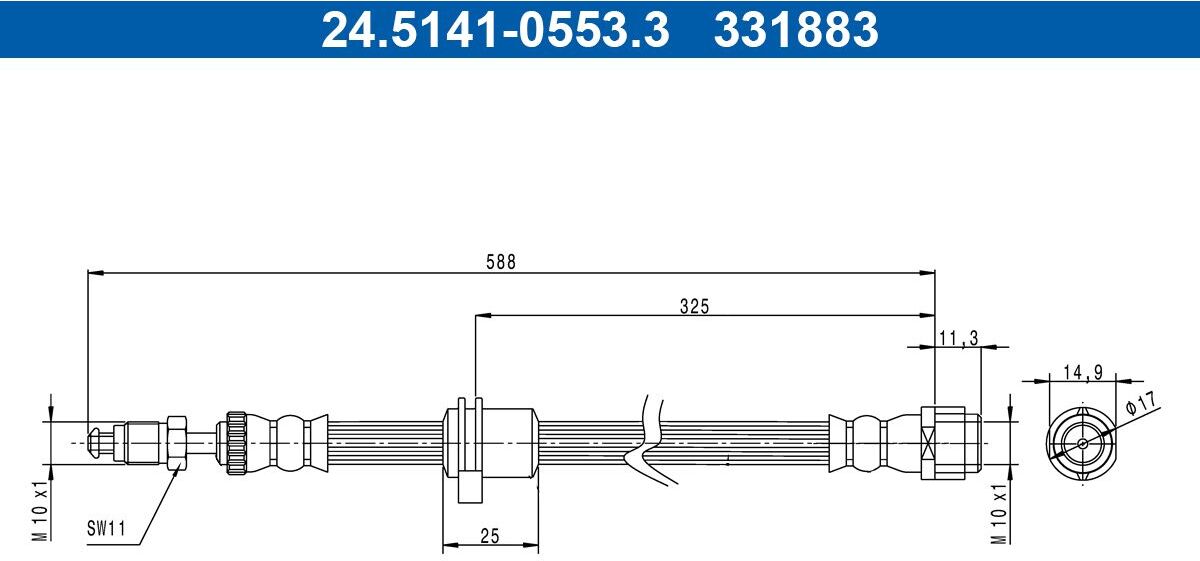 Tuyau de frein ATE 24.5141-0553.3