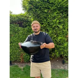 Kazan Gusseisen 12 Liter mit Gusseisendeckel | Perfekt für Schmorgerichte und Braten auf Grill oder Feuer