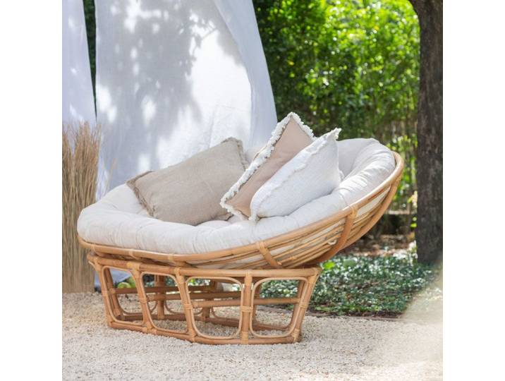 Fauteuil & Coussin en Rotin  Roni  179cm Naturel