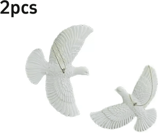 Inspire Curations Creative Dove Ornament Resin Statue Peaceful Bird Home & Festival Decor 2pcs