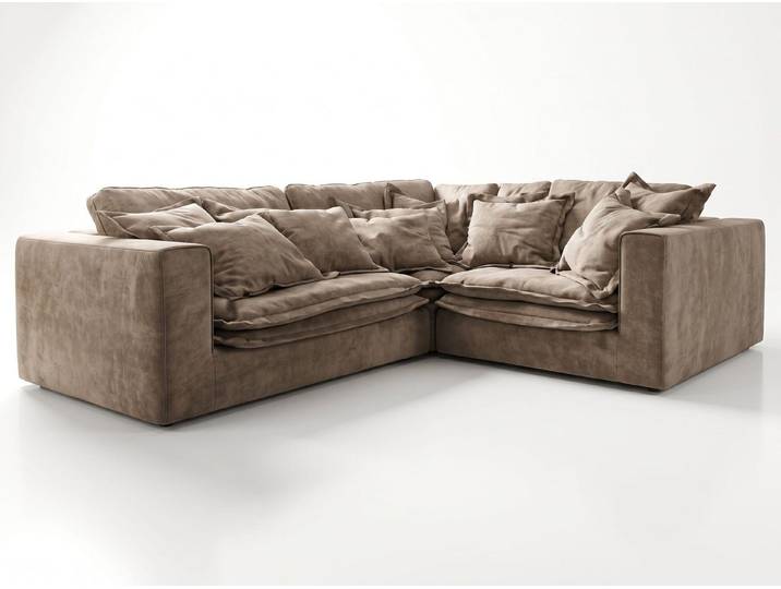 Xlmoebel Ecksofa Braunes 5-Sitzer Ecksofa aus weichem Stoff für das Wohnzimmer, 1 Teile, Special features