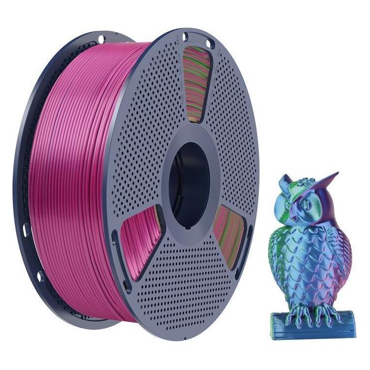 Sunlu PLA+ Seidenfilament in drei Farben (blau-grün-lila) (PLA, 1000 g, 1.75 mm) (PLA+ Silk TC Blu G P)