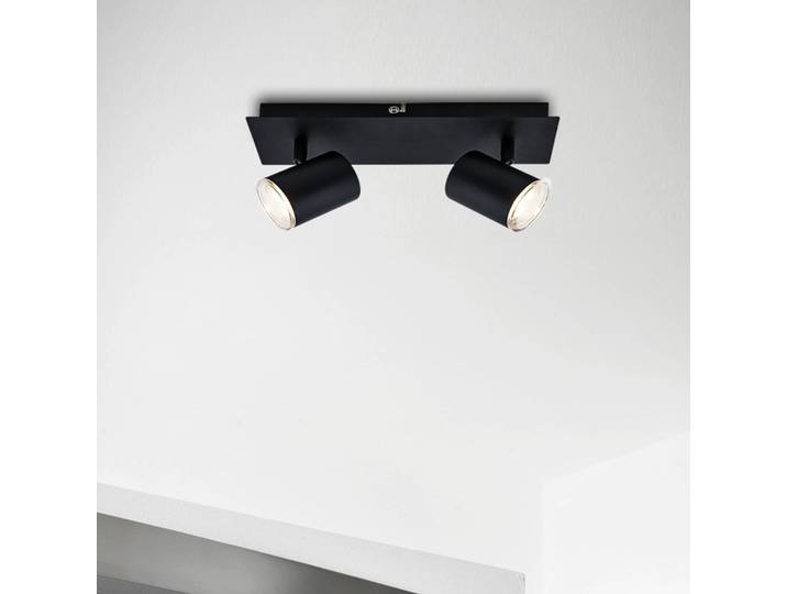 Briloner Deckenspot Banyo Splash GU10 IP44 zweiflammig Splash, dimmbar, schwarz, für Wohn- / Esszimmer, Metall, Modern, Strahler
