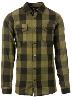 Burnside B8219 Extra Soft Snap Flannel in Army/Black size Large 8219, BN8219