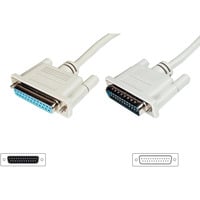 Serielles Datatransfer Verlängerungskabel, D-Sub25 (Stecker) > D-Sub25 (Buchse) beige, 5 Meter