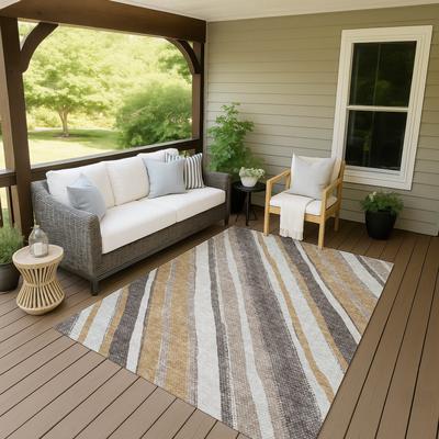 Addison Rugs Machine Washable Indoor/ Outdoor Stripe Angles Chantille Rug