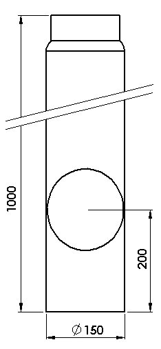 KLEININGGMB Rauchrohr 150 mm ø, 1000 mm mit Reinigungstür 08097317