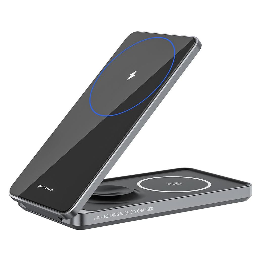 Proove wireless charger Metal Edge 3 in 1 gray (15 W) (54087469)