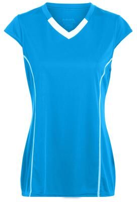 Augusta Sportswear 1219 Athletic Girls Blash Jersey T-Shirt in Power Blue/White size Large   Polyester