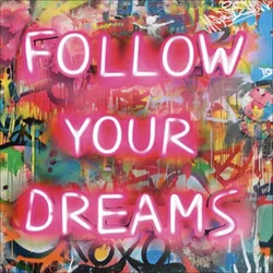 Glasbild FOLLOW YOUR DREAMS (BHT 50x50x1,30 cm) - bunt - BHT 50x50x1,30 cm