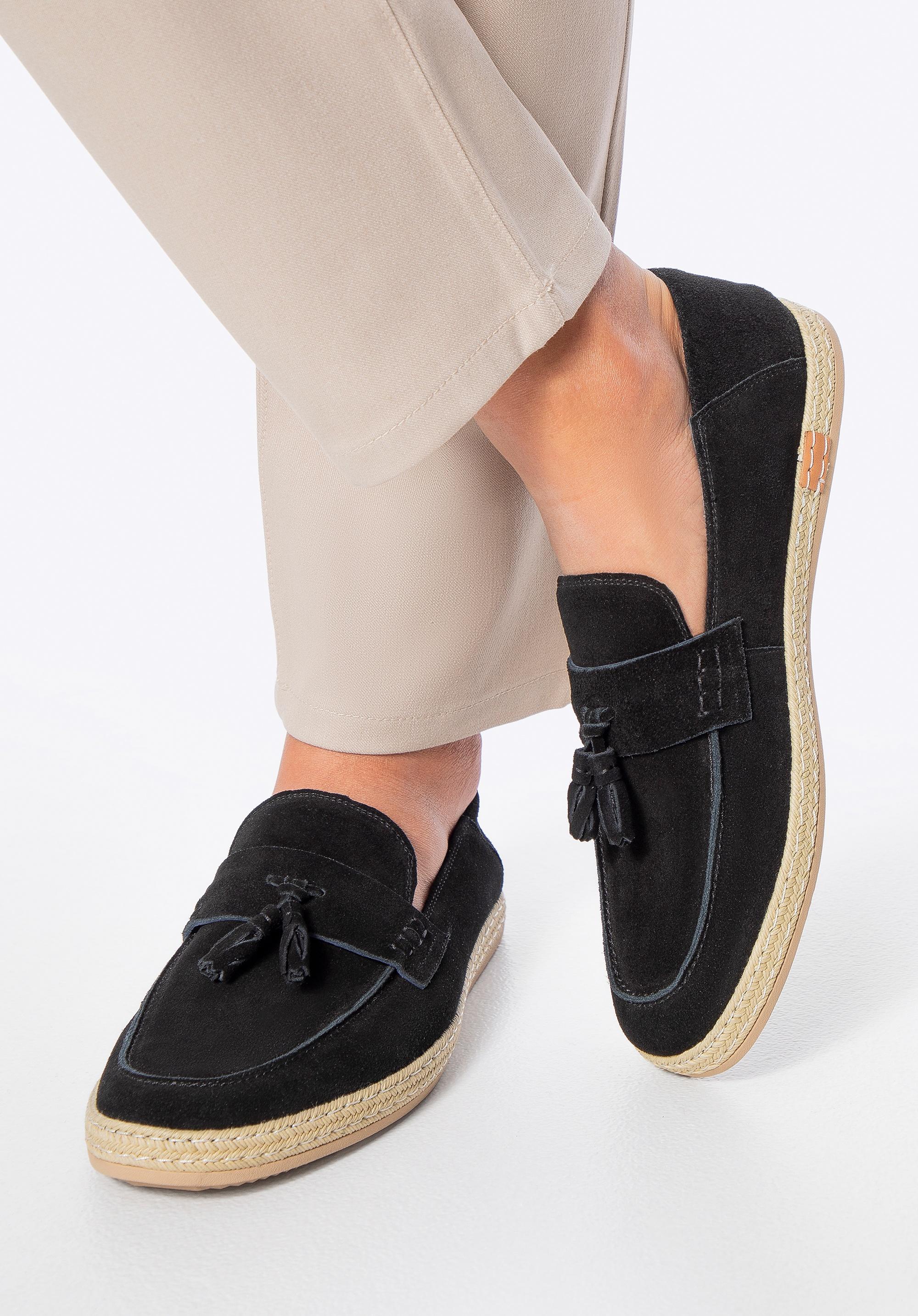 Wittchen Heren Zwarte Suède Loafers met Kwastje