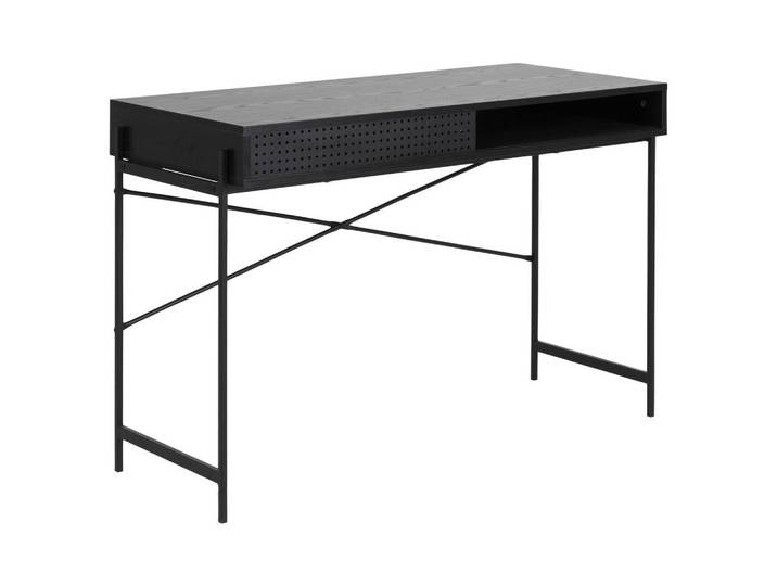Schreibtisch mit Schiebetür B:110cm H:50cm Angus Schwarz