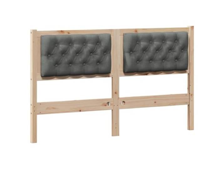 KTHLBRH Kopfteil braun und dunkelgrau 140 cm Kiefer massiv Minimalistisches Design, bequeme Unterstützung, atmungsaktives Gewebe, einfache Montage, einfache Wartung