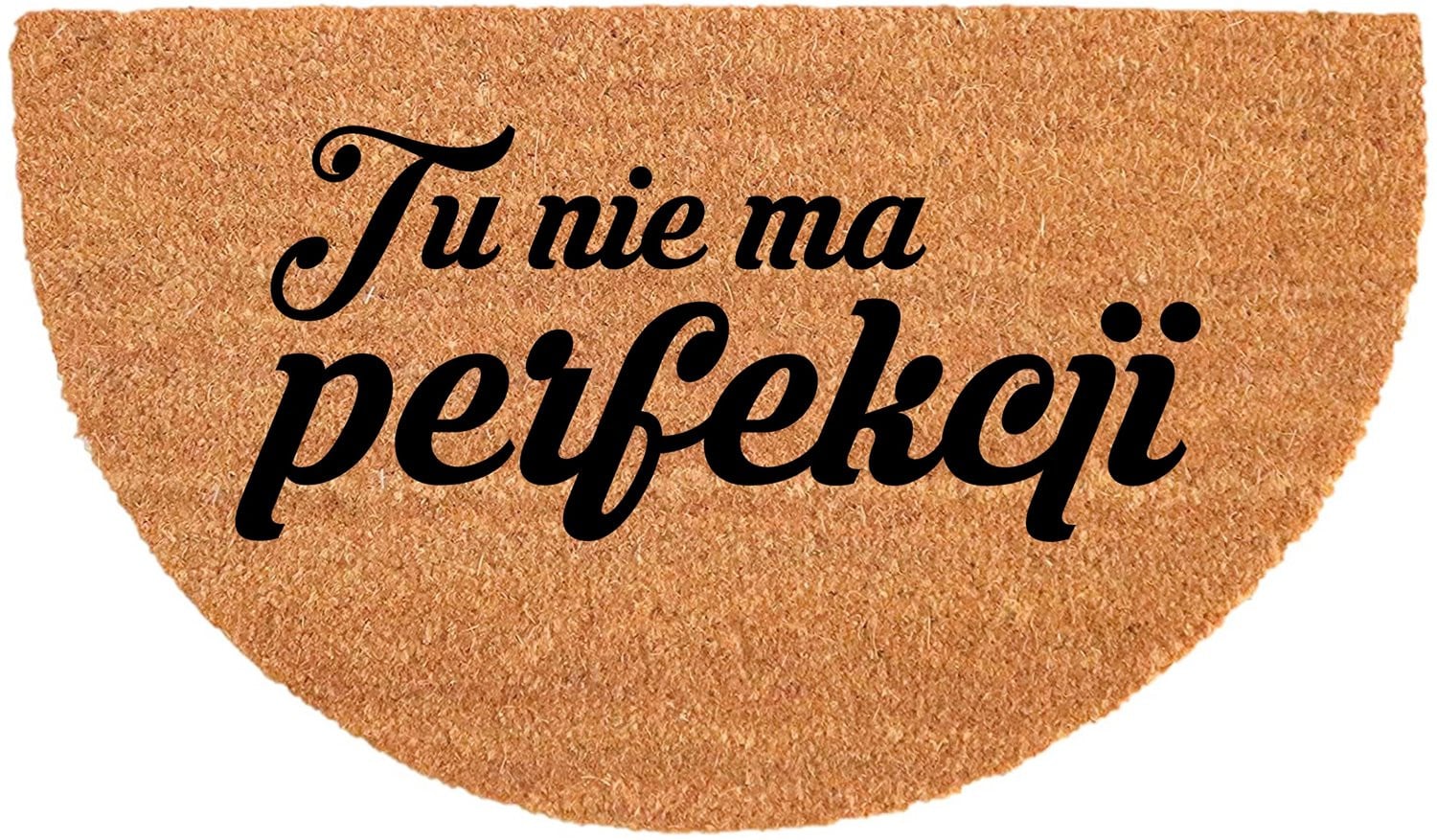 Grappige kokos deurmat in halve cirkel met humoristische tekst