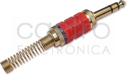 EDC Ficha Jack 6,3mm Macho Stereo Vermelha