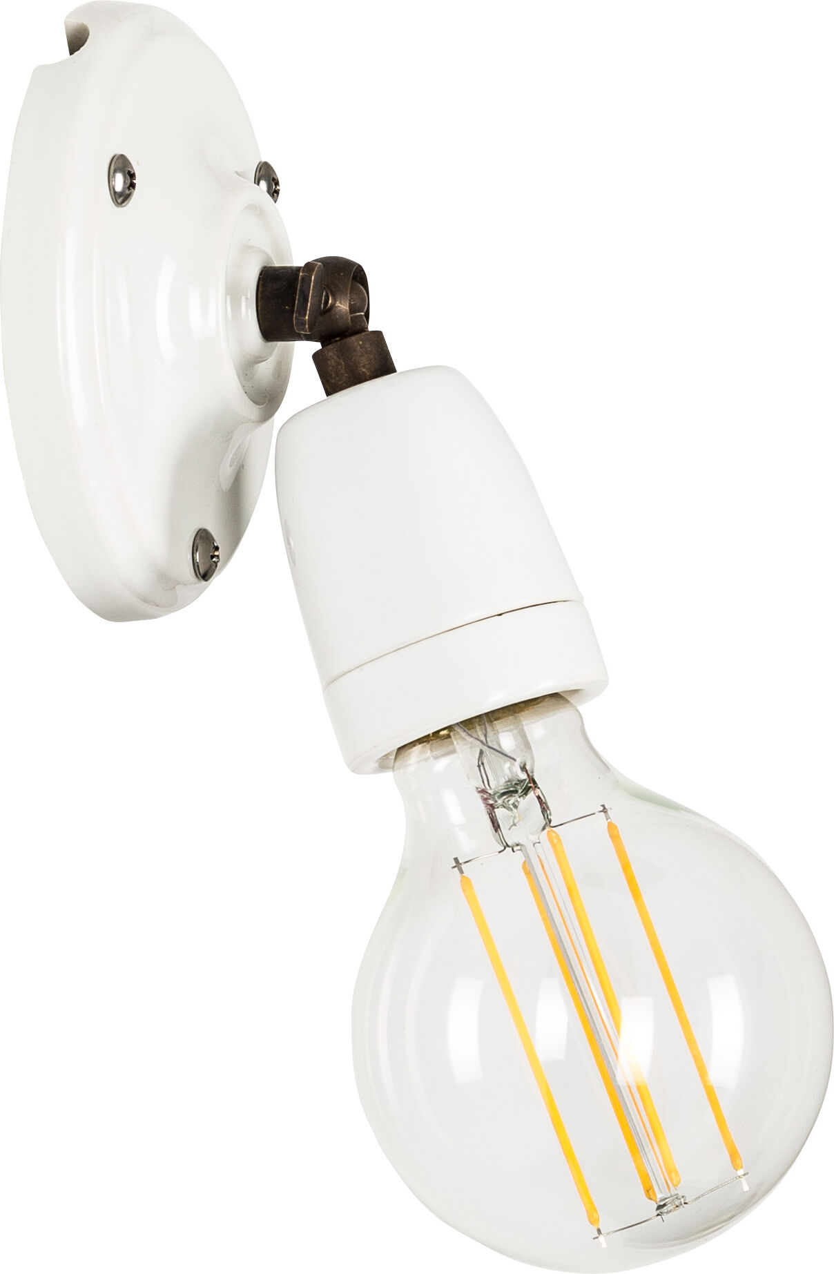 KS Verlichting Wandlamp Esther wit Keramiek E27 fitting klassiek leeslamp