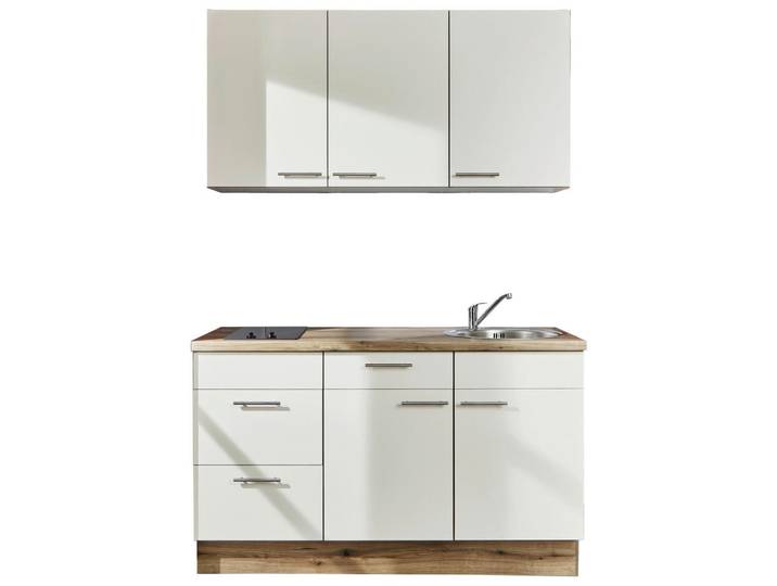 Pino Miniküche PN 80, Magnolie, 3 Schublade(n) Schubladen, nur wie online abgebildet bestellbar, 150 cm, seitenverkehrt erhältlich, vormontierter Korpus, Küchen, Miniküchen