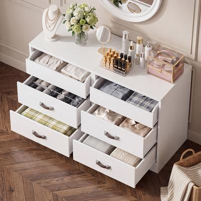 Rackcog Modern Closet Drawer Organizer, 3 Drawer Dresser/ Nightstand for Closet, Bedroom - 2 Pack