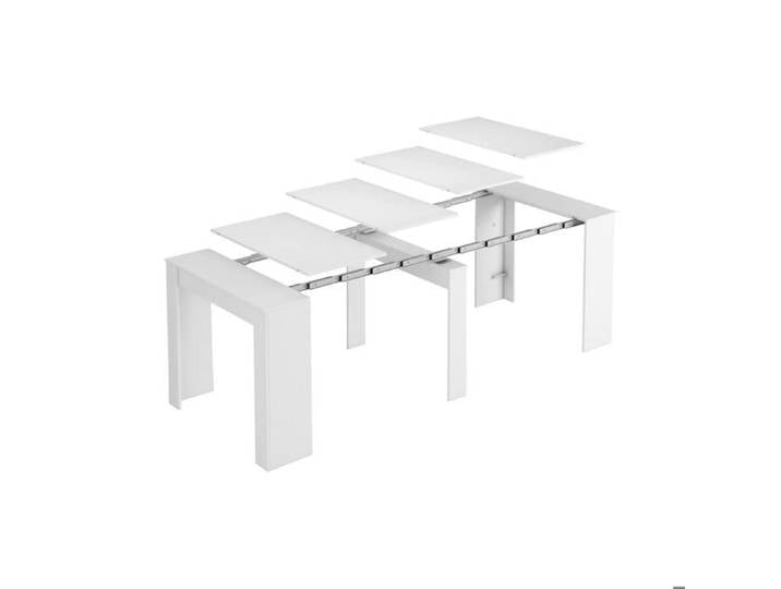 Table console à rallonge Dpanozz - Dmora - Melaminè - Blanc 90x51h78 cm