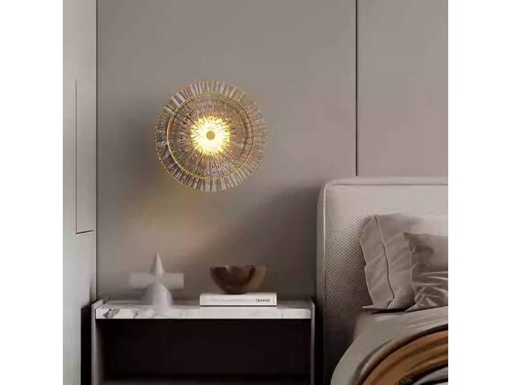 Postmoderne créatif salon verre applique concepteur personnalisé et Simple chambre en laiton lumière luxe applique