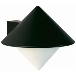 Albert Außenwandleuchte Typ Nr. 0617 mit direkter Wandmontage, IP44, E27 QA55 max. 57W, Alu-Guss / Opalglas, Schwarz matt ALB-660617
