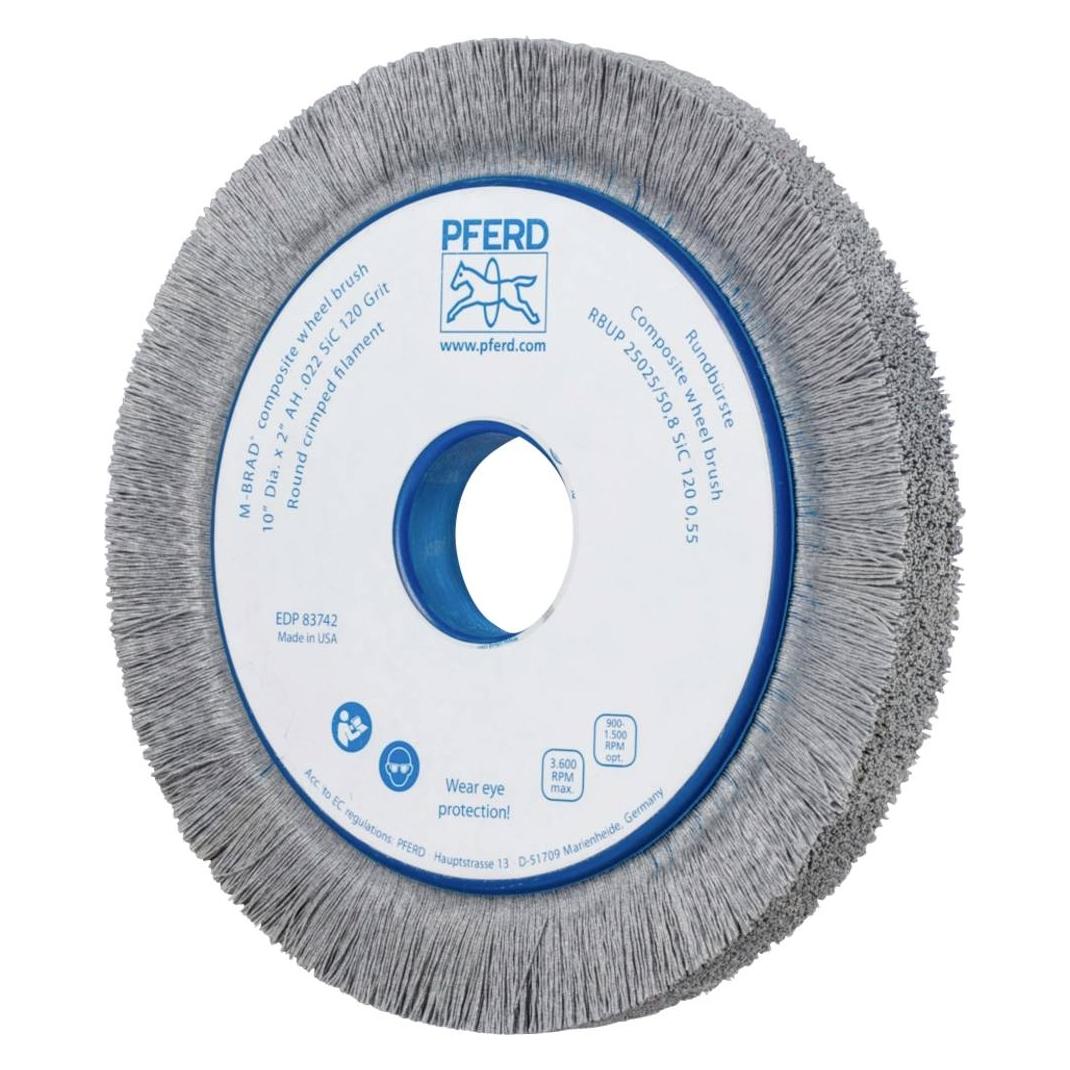 Pferd Rundbürste mit Plastikkörper. ungezopft RBUP 25025/50.8 SiC 120 1.10 (RBUP 25025/50,8 SIC 120 1,10)
