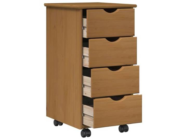 GFEROMRF Rollschrank Honigbraun 34x39x65,5 cm Massivholz Kiefer mit Rollen Massivholz Kiefer, honigbraun, 4 Rollen, Schubladen, vielseitig einsetzbar, pflegeleicht