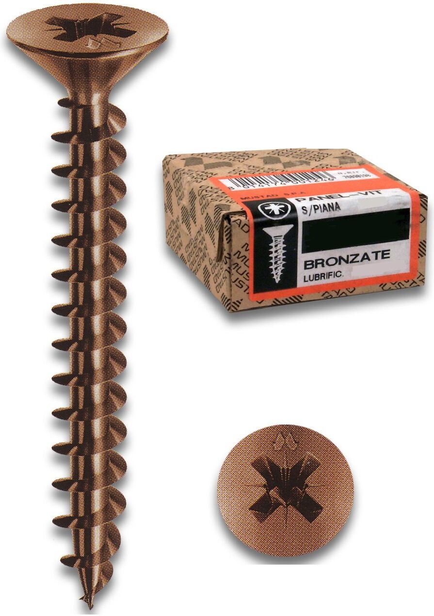 Viti legno Mustad PVACZP300200BZC PANEL VIT Bronzato