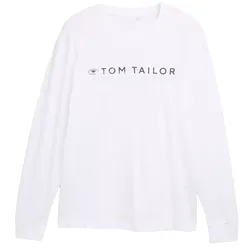 Tom Tailor Herren Langarmshirt PRINTED LONGSLEEVE - Regular Fit - 20000 White - XL