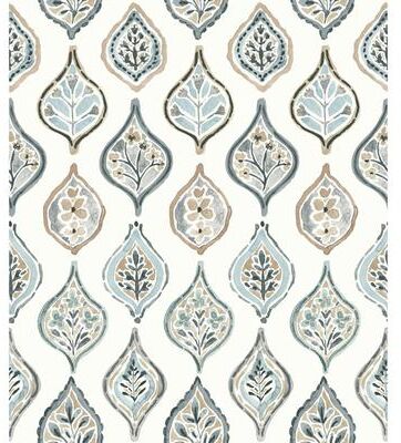 York Wallcoverings Marketplace Motif White & Neutral Wallpaper