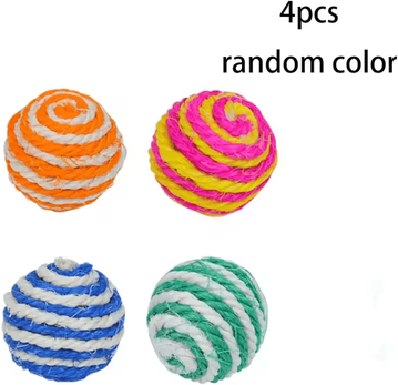 Inspire Curations BouncePaws Interactive Pet Ball Toy Set 4 Pcs Random Color