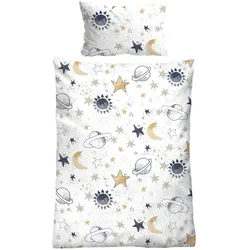 Biberna Baby Bettwäsche 100x135cm WELTRAUM - B/L ca. 100,00x135,00
