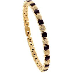 Holzkern Herren-Armband Edelstahl Peppered Ahorn/Goldfarben
