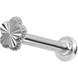 14 Karat Gold Labret mit Innengewinde BLUME