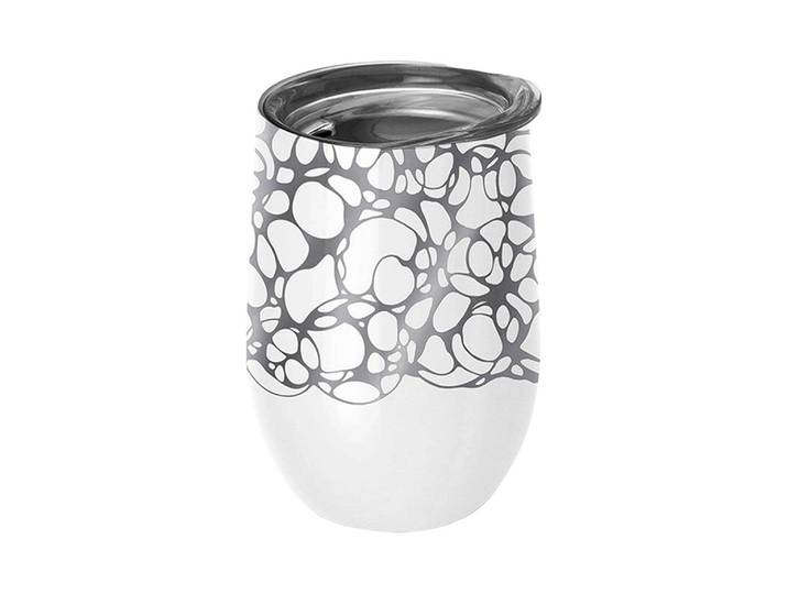 Thermobecher BioLoco Office-Silver Swell 420 ml , weiss (bunt), 420ml, Edelstahl, Trinkgefässe, Thermobecher
