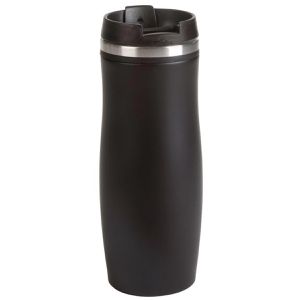 Böttcher-AG Thermobecher schwarz, hält 4 h kalt, Edelstahl doppelwandig, 400 ml