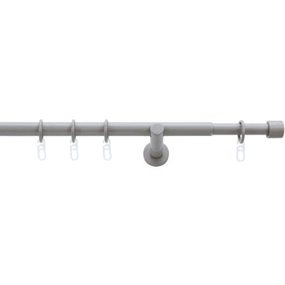 Gardinenstange INDEKO "Andrax" Gr. 1, grau, Ø:20mm, Aluminium, Gardinenstangen, stufenlos verstellbare Teleskopstange
