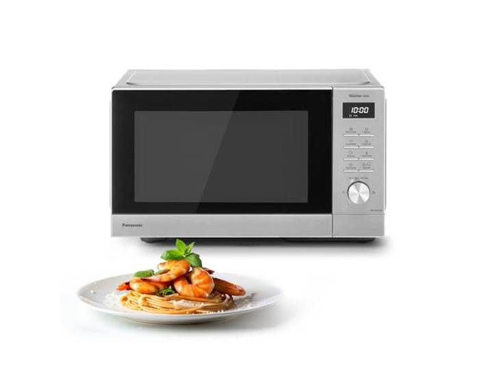 Panasonic NN-SD37QSBPQ Mikrowelle Solo, 1000 W, automatische Abtauung, 11 Automatikprogramme, Timer, Silber und Edelstahl