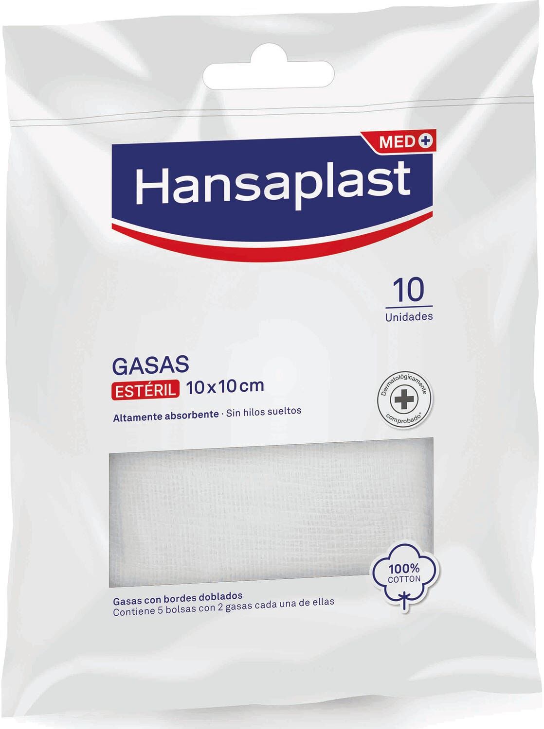 Hansaplast Med+ Gasas Estériles Suaves 10x10 cm 10 uds