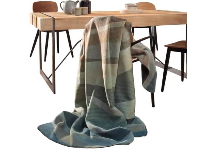 biederlack Wohndecke Nordic Flow Baumwollmischung Jade/Taupe Größe 150x200 cm