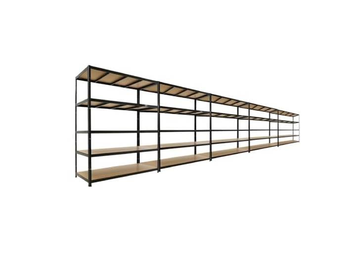 PROREGAL Mega Deal 5X Schwerlastregal Taurus 180x150x60cm mit Fachlast 175kg Schwarz Kellerregal, Steckregal, Garagenregal, Lagerregal