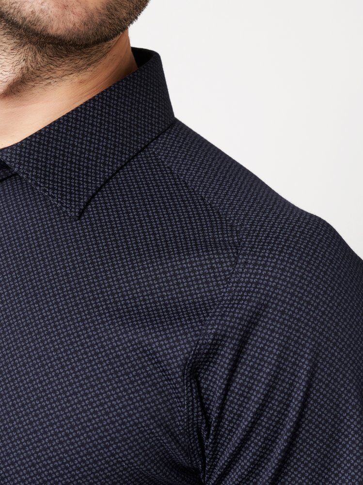 Poloshirt DESOTO "Casual Polo Kent 1/2", Herren, Gr. M, dunkelblau artwork, Obermaterial: 100% Baumwolle, slim fit normal, Shirts Poloshirt dunkelblau artwork M