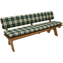 Auflagenset BOSTON für Bank 4-sitzer 195m, grün/beige kariert, 2-teilig