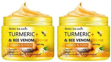 Inspired Finds Turmeric & Bee Venom Anti Drying Crack Foot & Hand Repair Cream Deep Moisture & Skin Renewal 2pcs