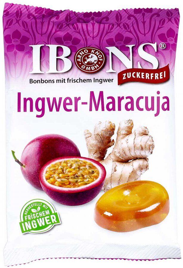 Ibons Ingwer Maracuja ohne Zucker Tüte Lutschbonbons