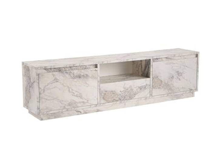Stilvolles und Robustes TV-Möbel, Freesia Marble, 160 x 42 x 18 100% melaminbeschichtete Spanplatte, Stärke: 18 mm perfekt für modernes Homeoffice & Arbeitszimmer, Elegantes & funktionales Design
