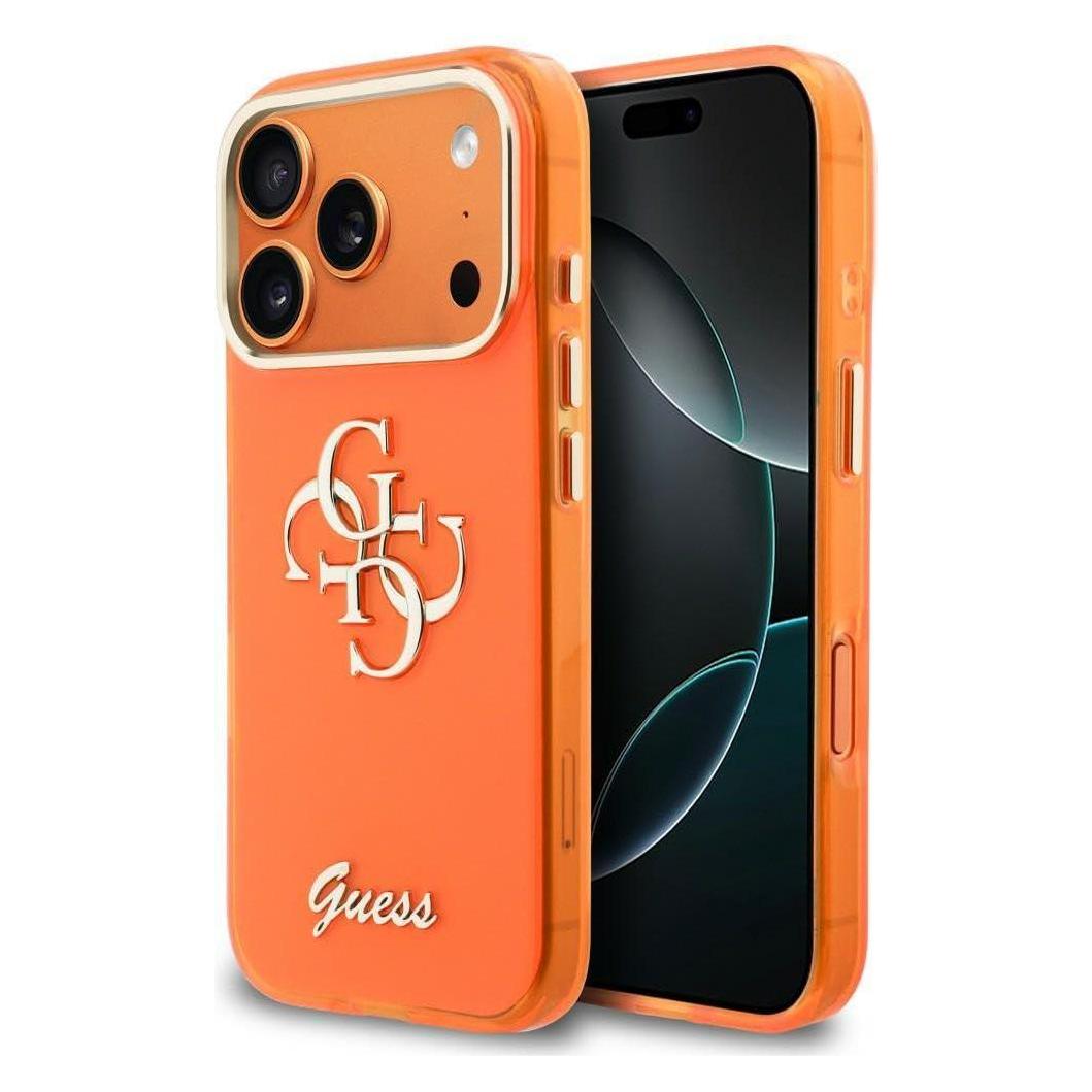 Guess Etui IML 4G Script Metal do iPhone 17 Pro Max pomarańczowy (Apple iPhone 17 Pro Max) (GUHCP17X5HC4MLSO)